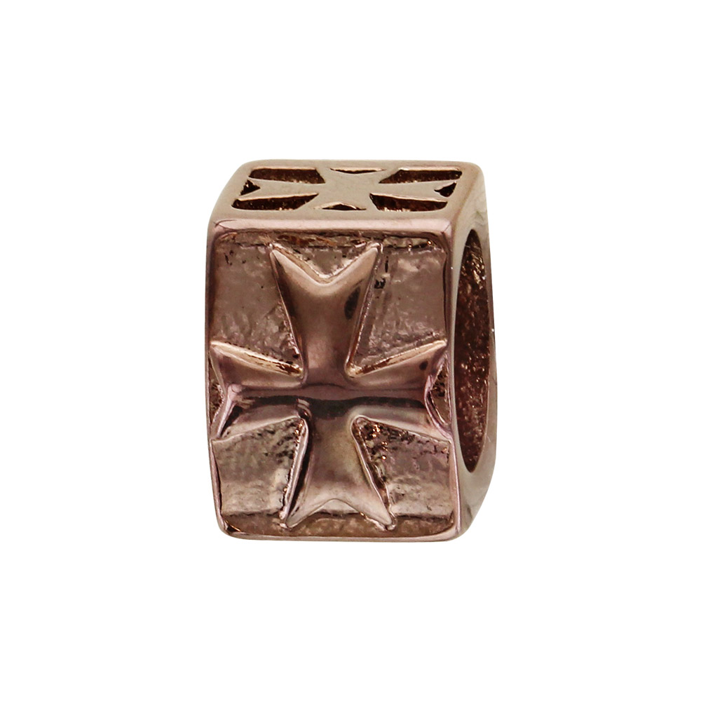 Charms Thabora grand modèle pour homme en acier et PVD marron croix sur templier cubique