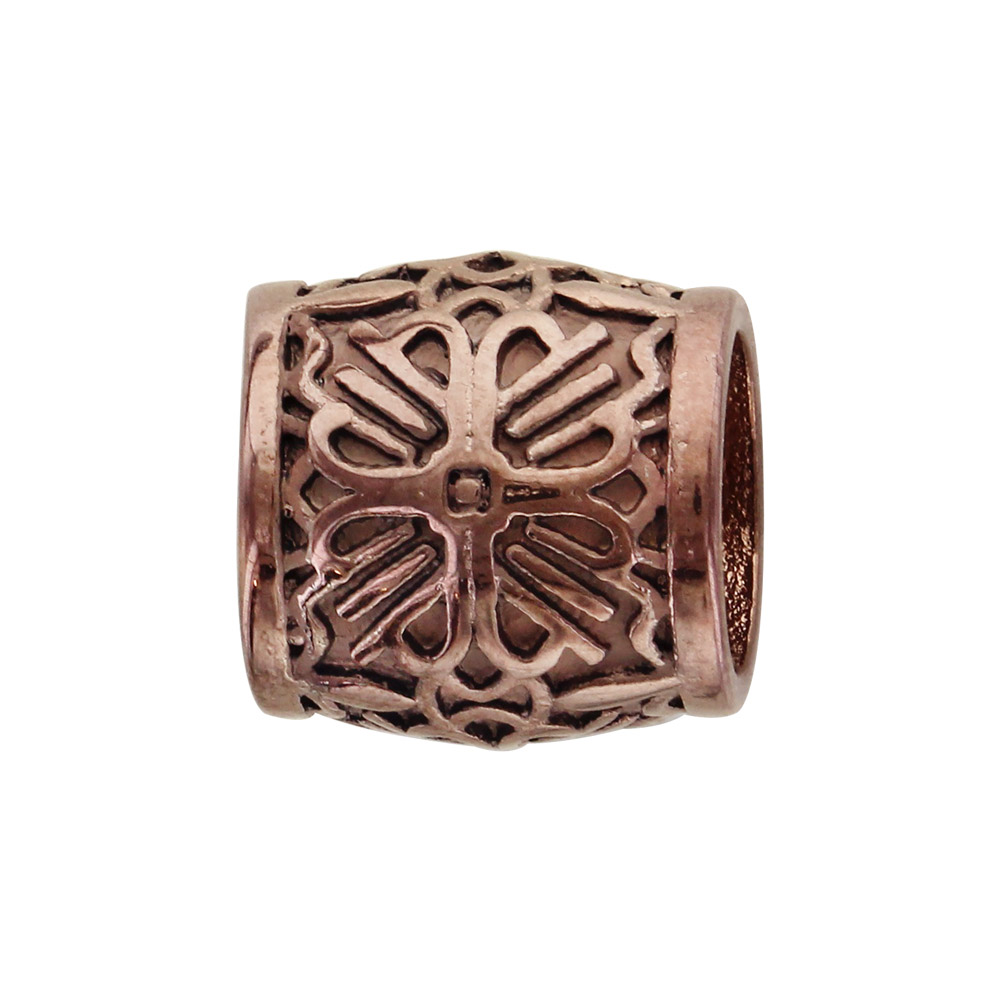 Charms Thabora grand modèle pour homme en acier et PVD marron cylindre patiné avec croix