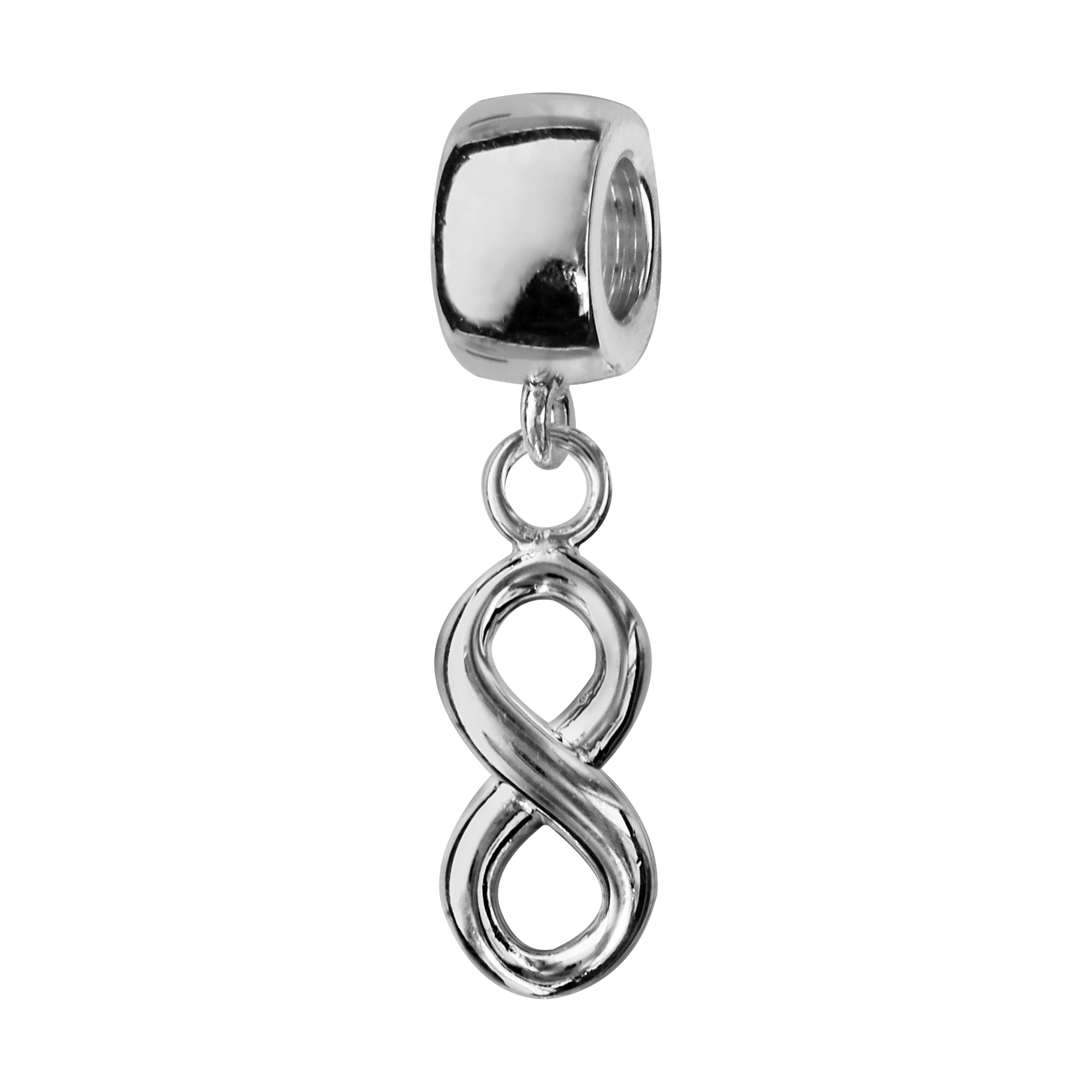 Charms Thabora en argent rhodié symbole infini suspendu