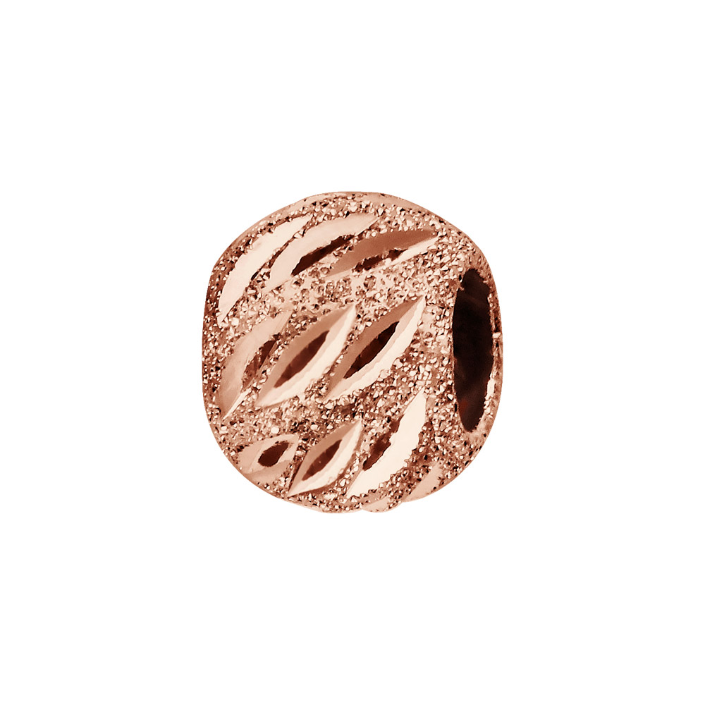 Charms Thabora en argent et dorure rose boule granitée, ciselée et ajourée