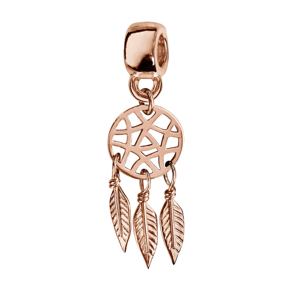 Charms Thabora en argent et dorure rose attrape rêves suspendu