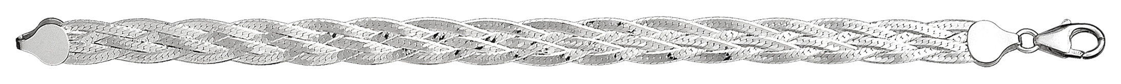 Bracelet en argent tressé avec brins ouvragés – longueur 18cm