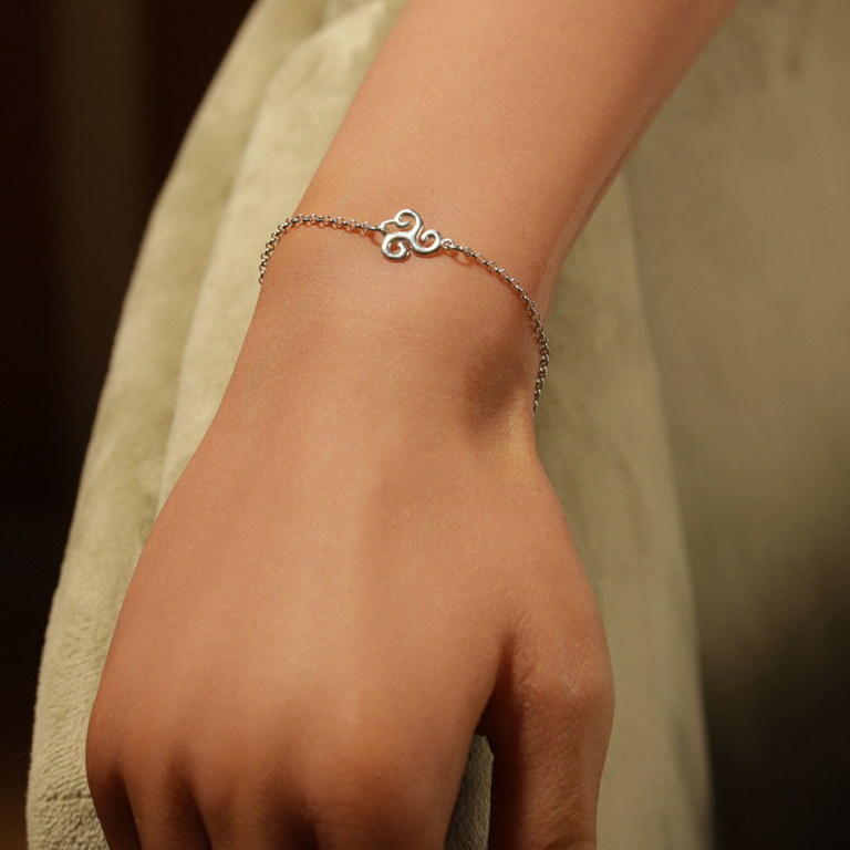 Bracelet en argent rhodié triskel 10mm - 14.5+4cm - Vue 20