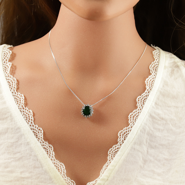 Collier en argent rhodié pendentif \