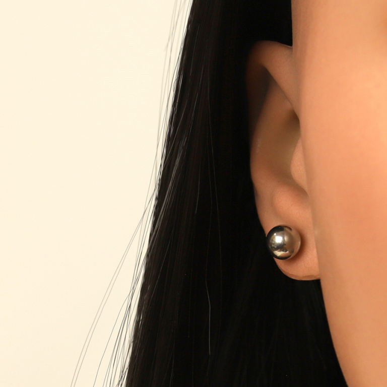 Boucles d\'oreille tige en acier boule 8mm - Vue 20