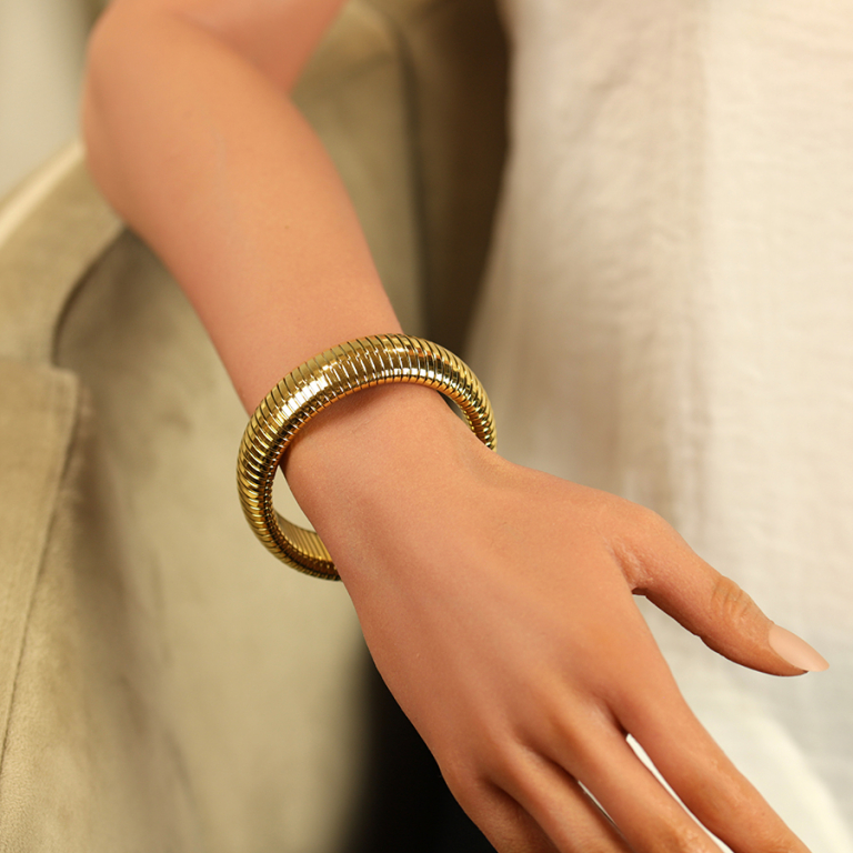 Bracelet en acier rigide elastique largeur 20mm -  diamtre interieur 60 mm - Vue 20