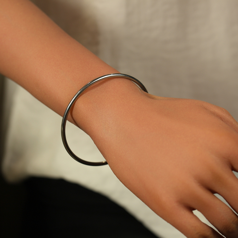 Bracelet en acier fil rond 3mm - diamètre 65mm - Vue 20