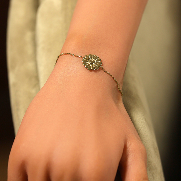 Bracelet en acier doré avec fleur 16mm - 16+3cm - Vue 20