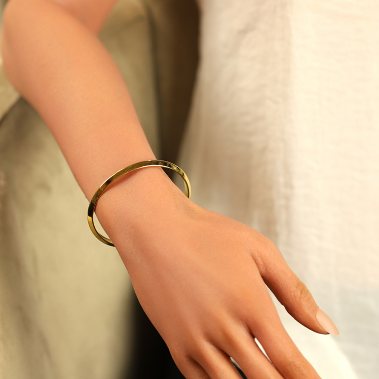 Bracelet  jonc en acier dor - Vue 20