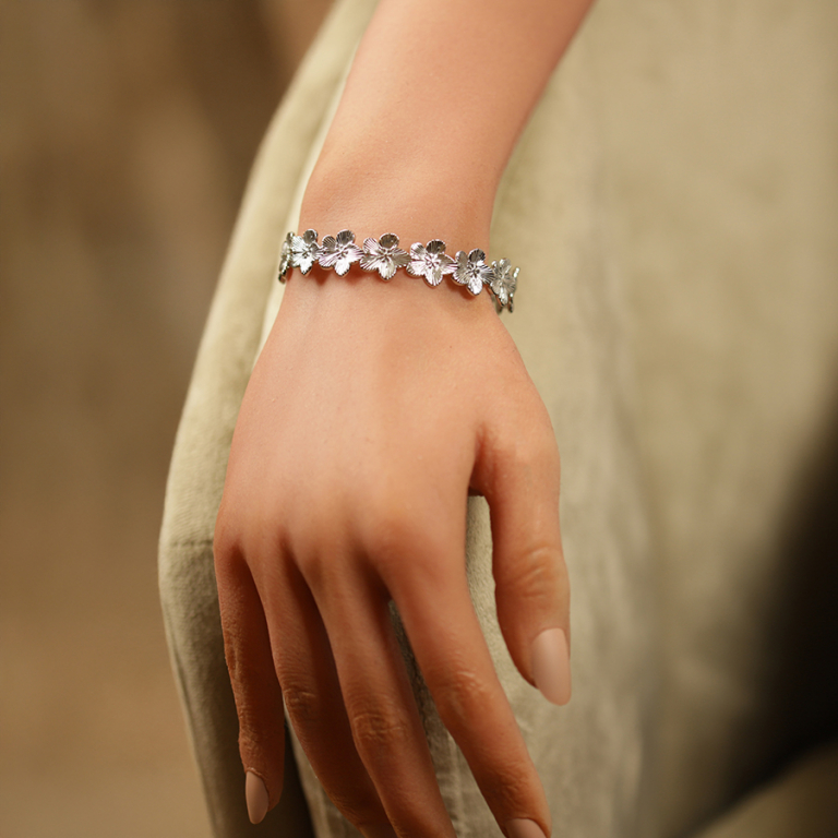 Bracelet en acier fleurs - 60mm - Vue 20