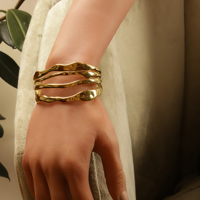 Bracelet en acier rigide decoup - 60mm - Vue 20