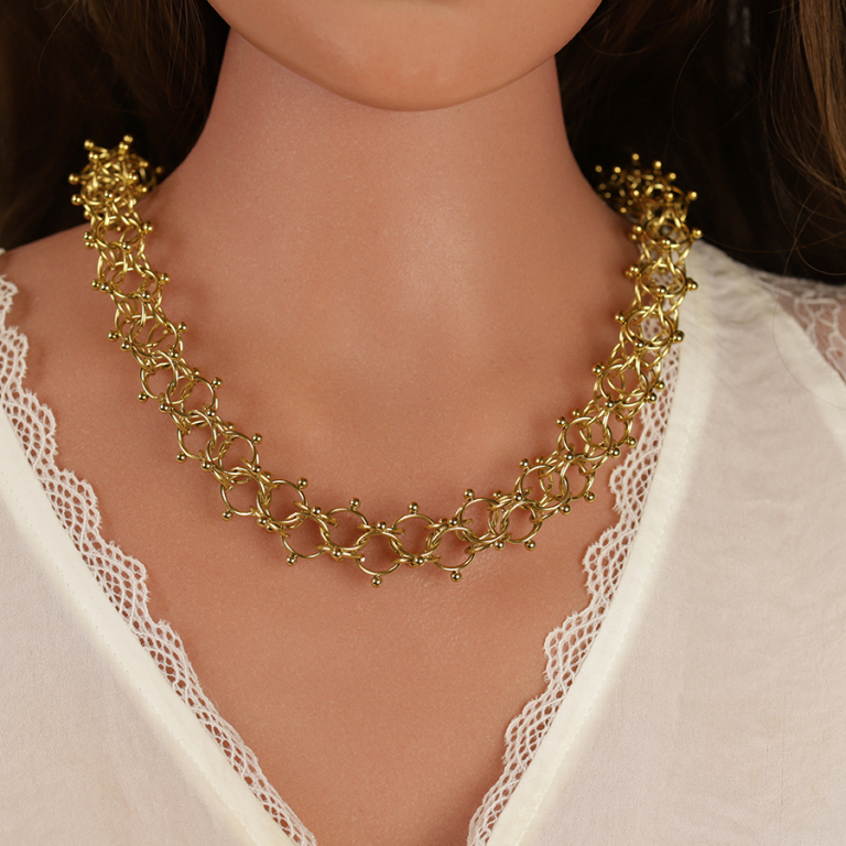 Collier en acier dor 10mm maille \