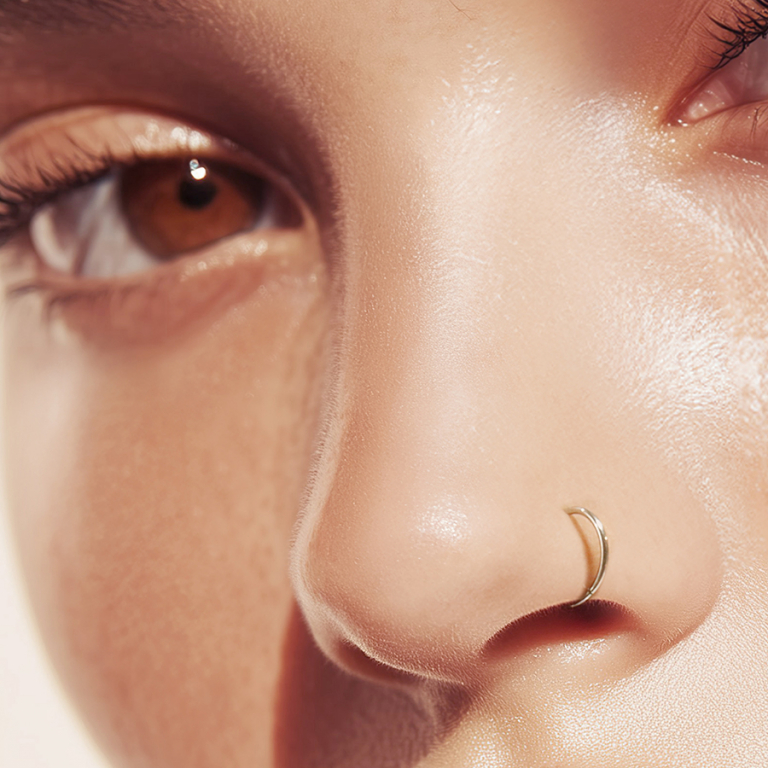 Piercing en acier anneau helix tragus daith - Vue 20