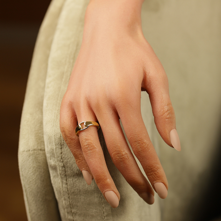 Bague en acier bicolore - Vue 20