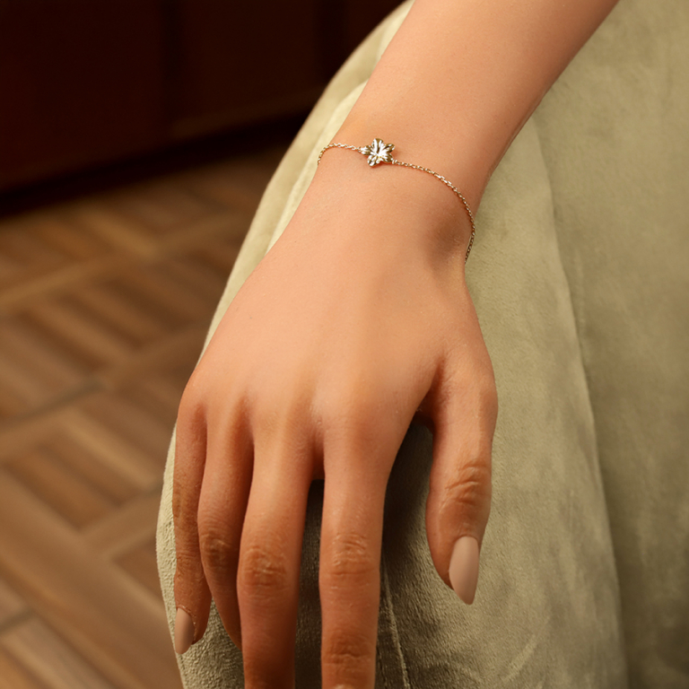 Bracelet en plaqu� or fleur - 16+3cm - Vue 20