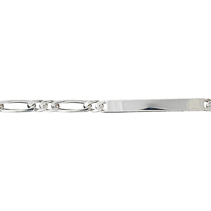 Gourmette en argent maille figaro 1+2 largeur 4mm et longueur 18cm
