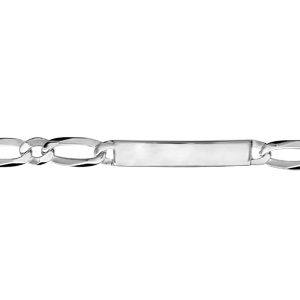 Gourmette en argent maille Hawaï 1+1 largeur 6mm et longueur 18cm