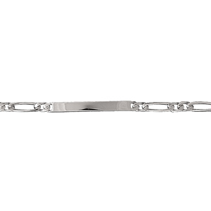 Gourmette prestige en argent rhodié maille 1+3 largeur 4mm longueur 18cm