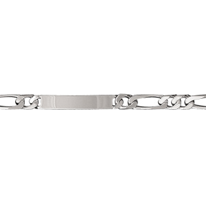 Gourmette prestige en argent rhodié maille 1+2  largeur 7mm longeur 20cm