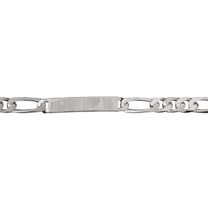 Gourmette prestige en argent rhodié maille 1+3 largeur 7mm longueur 20cm