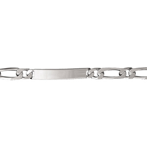 Gourmette prestige en argent rhodié maille 1+1 largeur 7mm longueur 20cm