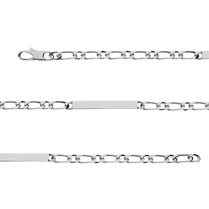 Gourmette en argent maille figaro 1+1 largeur 4mm et longueur 18cm