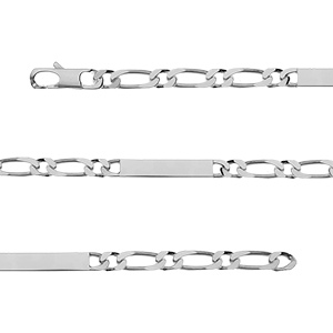 Gourmette en argent maille figaro 1+1 largeur 6mm et longueur 18cm