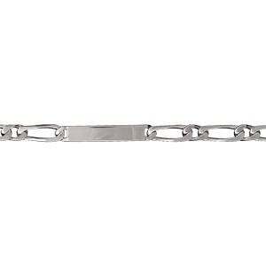 Gourmette prestige en argent rhodié maille 1+1 largeur 6mm longueur 18cm