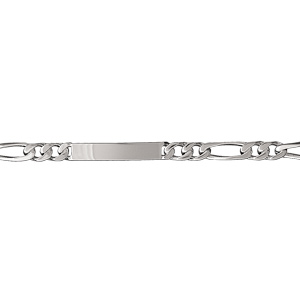 Gourmette prestige en argent rhodié maille 1+2 largeur 6mm longueur 18cm