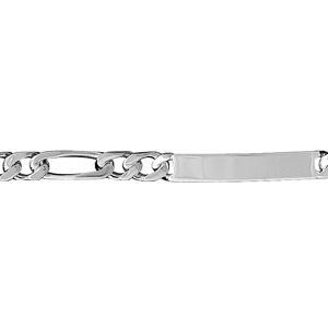 Gourmette en argent maille figaro 1+3 largeur 6mm et longueur 18cm