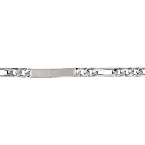 Gourmette prestige en argent rhodié maille 1+3 largeur 6mm longueur 18cm