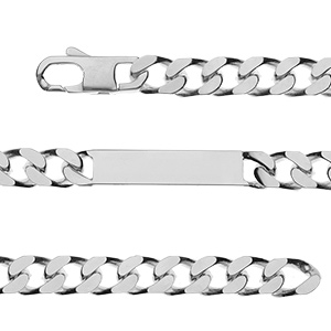 Gourmette en argent maille serrée largeur 9mm et longueur 21cm