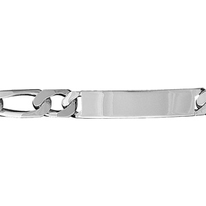 Gourmette en argent maille figaro 1+3 largeur 10mm et longueur 21cm