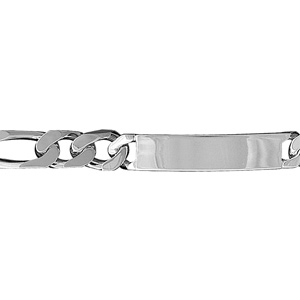 Gourmette en argent maille figaro 1+3 largeur 9mm et longueur 21cm