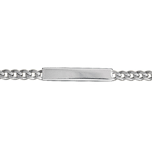 Gourmette pour enfant en argent rhodié maille serrée largeur 3mm et longueur 14cm + 2cm de rallonge