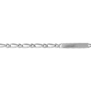 Gourmette pour enfant en argent maille figaro 1+1 largeur 3mm et longueur 14cm + 2cm de rallonge