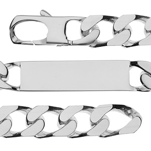 Gourmette en argent maille serrée largeur 12mm et longueur 23cm