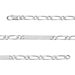 Gourmette en argent maille figaro 1+1 largeur 5mm et longueur 18cm