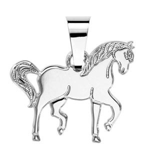 Pendentif en argent cheval