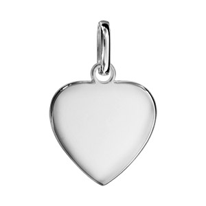 Pendentif en argent coeur simple à graver petit modèle – plaque prestige