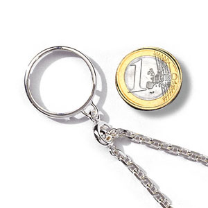 Porte-clef porte pièce en argent diamètre 23,5mm