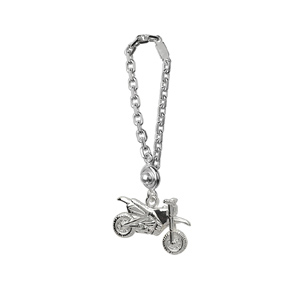 Porte-clef en argent moto cross