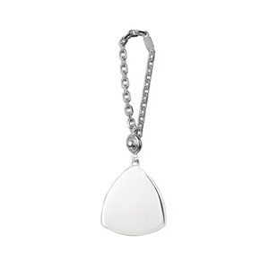 Porte-clef en argent avec plaque triangulaire à graver