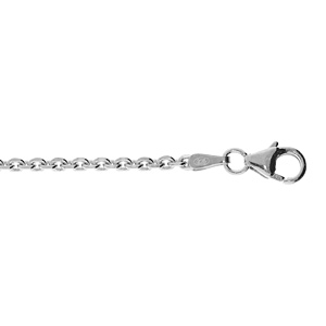 Chaîne de cheville en argent maille forçat – longueur 24cm + 2cm de rallonge