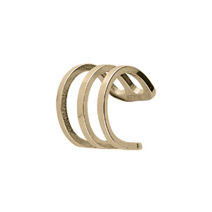 Boucles d’oreille manchette en argent et doré jaune motif 3 rangs (à l’unité)