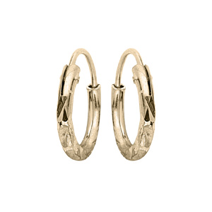 Créoles en argent et dorure jaune diamantée étoile diamètre 7mm