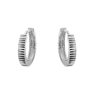 Créoles en argent rhodié fantaisies articulées diamantées