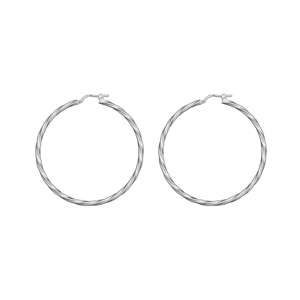 Créoles en argent vrillées diamètre 53mm