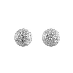 Boucles d’oreilles en argent boule givrée et fermoir poussette