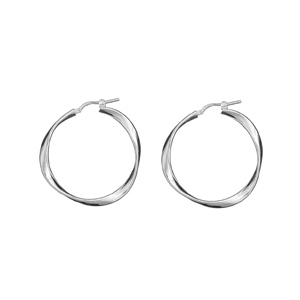 Créoles en argent torsadées diamètre 36mm